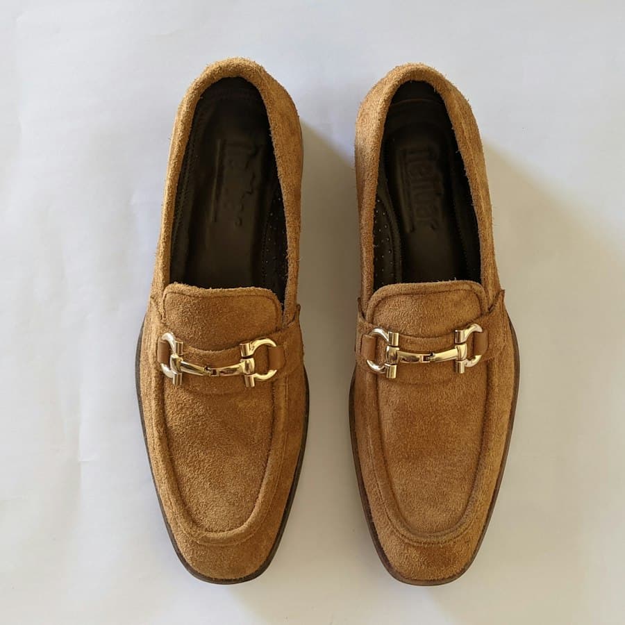 Horsebit Loafer, Sand suede